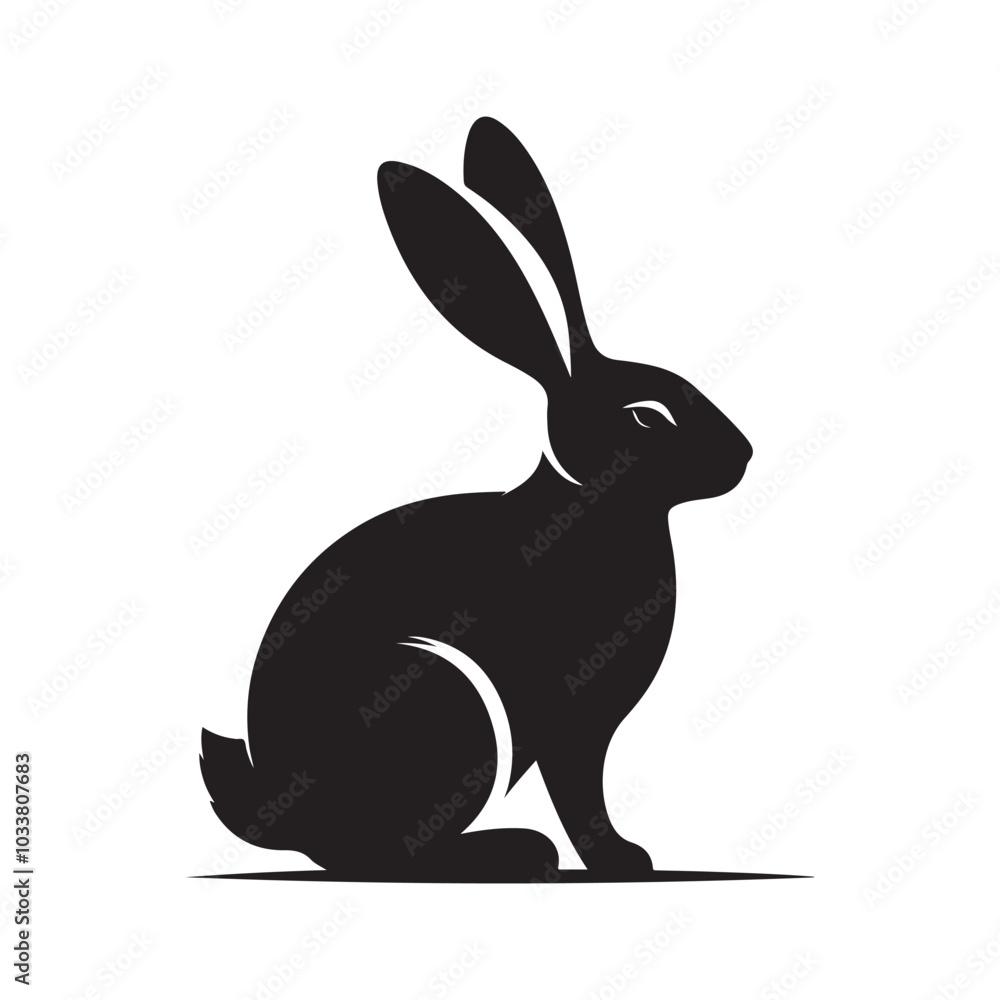 Rabbit Shadow Silhouette on White Illustration. Rabbit Shadow Silhouette on White Illustration.