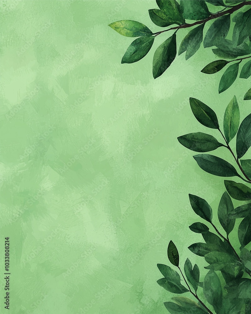 A serene green background adorned with lush foliage, creating a refreshing and natural ambiance. A serene green background adorned with lush foliage, creating a refreshing and natural ambiance.