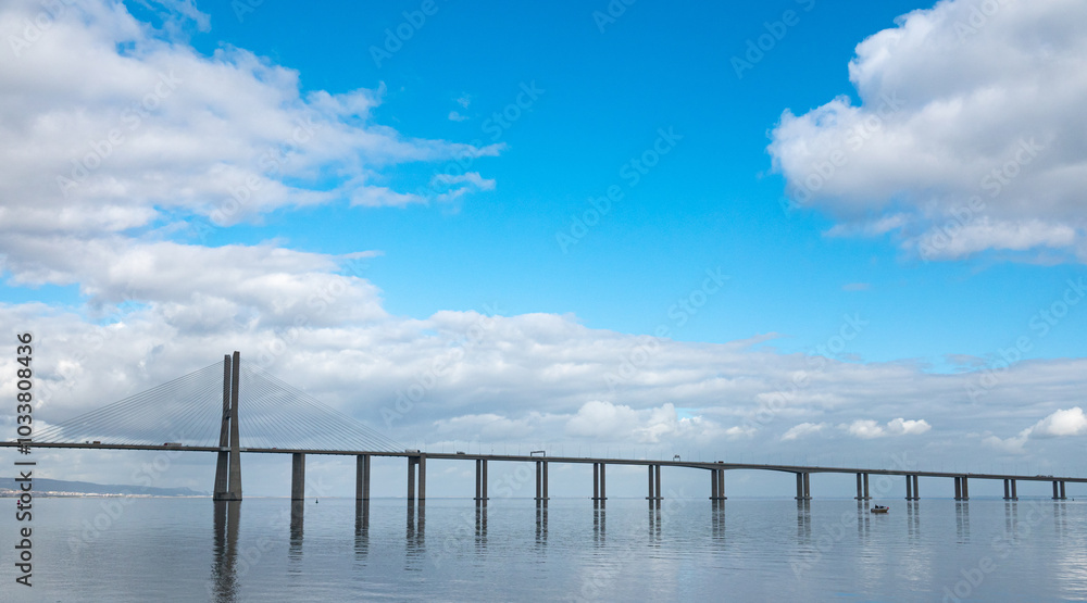 Vasco da Gama Bridge at daylight in Lisbon, Portugal Vasco da Gama Bridge at daylight in Lisbon, Portugal