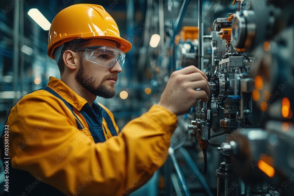 Technician operating digital control system, advanced fuel processing Technician operating digital control system, advanced fuel processing
