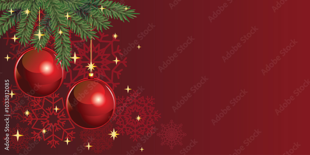 Christmas balls on a background of snowflakes. Vector illustration Christmas balls on a background of snowflakes. Vector illustration