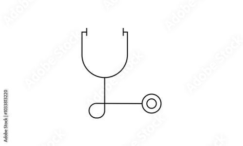 Thin line stethoscope icon.