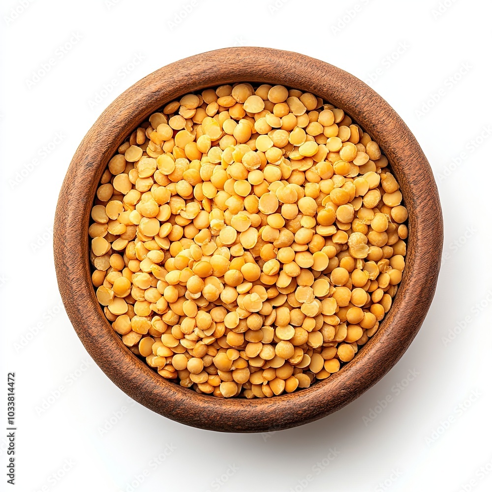 Top view of a stoneware bowl with daal chawal isolated on white background Top view of a stoneware bowl with daal chawal isolated on white background