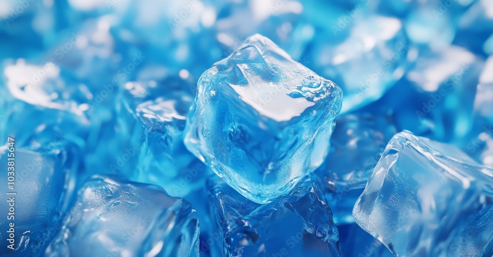 glass transparent blue cubes on light background, business background, cosmetic perfume background glass transparent blue cubes on light background, business background, cosmetic perfume background