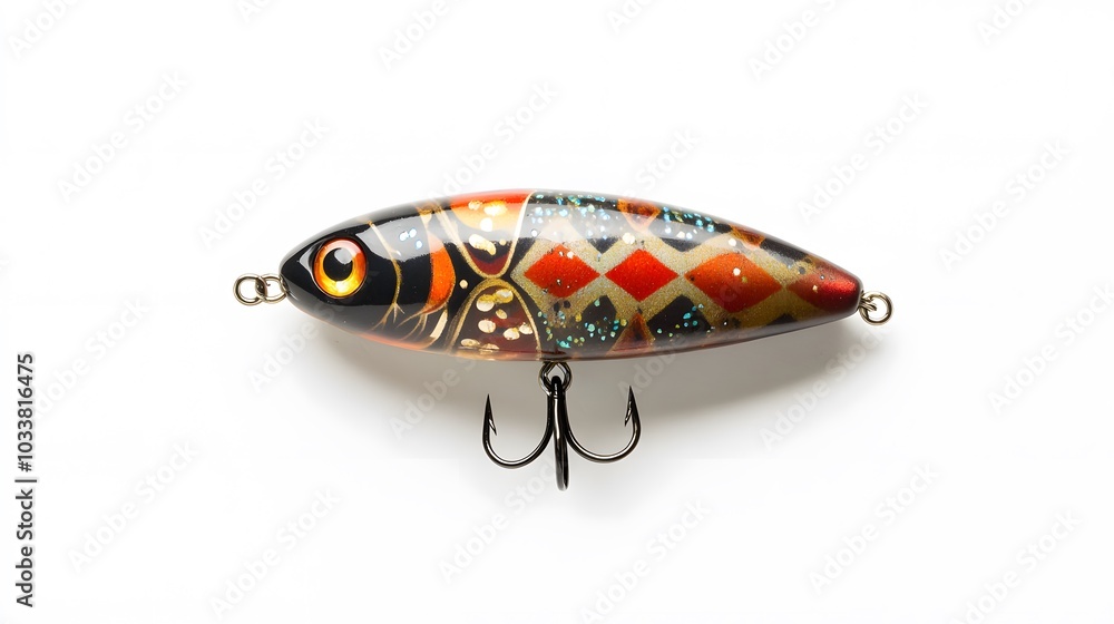 Fishing lure on white background, top view. Artificial bait. Fishing lure on white background, top view. Artificial bait.