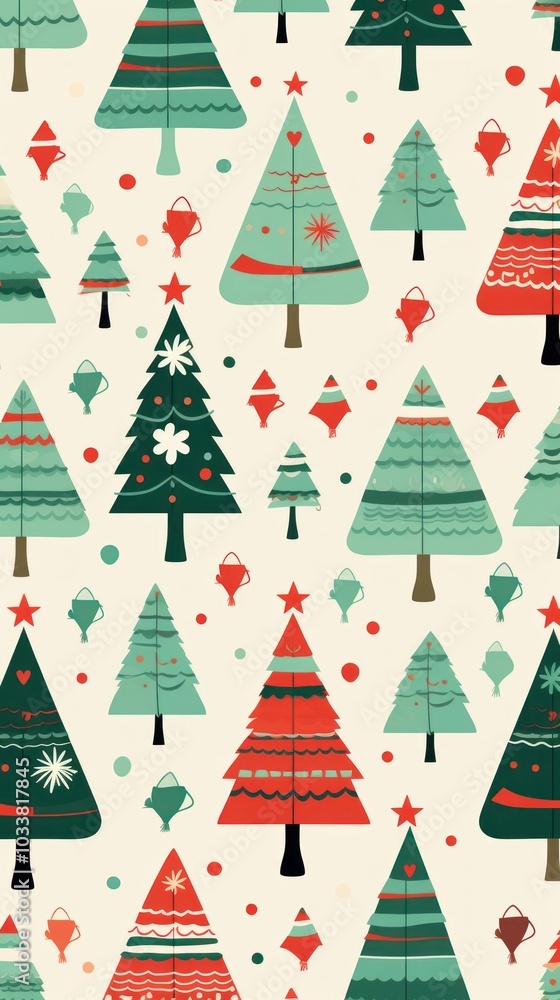 Christmas tree pattern green red. Christmas tree pattern green red.