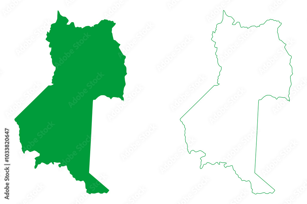 Ponto Belo municipality (Espírito Santo state, Municipalities of Brazil, Federative Republic of Brazil) map vector illustration, scribble sketch Ponto Belo map