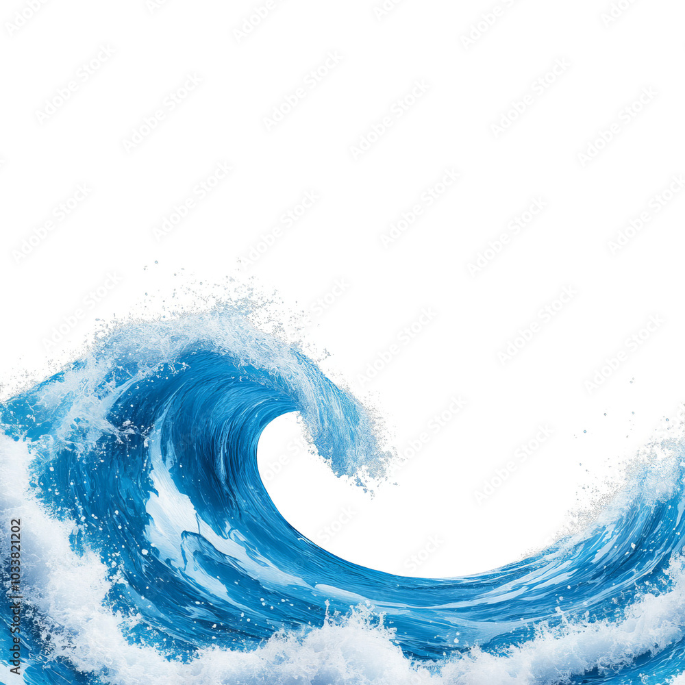 Dynamic ocean wave with foam on a white isolated background. Dynamic ocean wave with foam on a white isolated background.