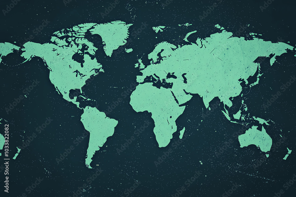 Fototapeta premium Global map overlay with renewable energy icons representing sustainable trade