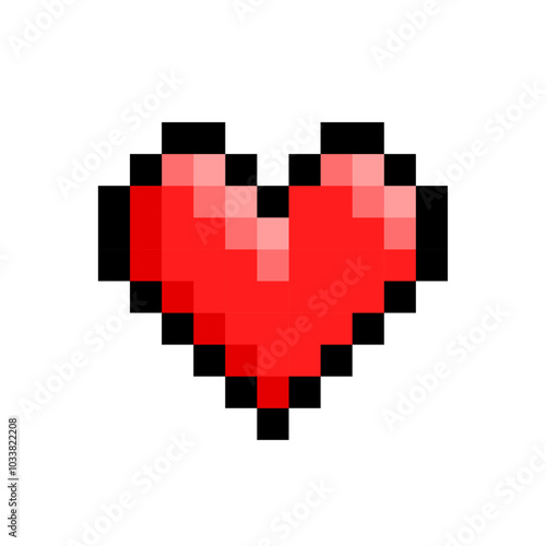 Herz 8 bit Pixelart vektor