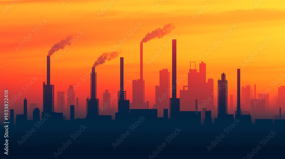 Clean energypowered factories in a global trade network, with digital overlays Clean energypowered factories in a global trade network, with digital overlays