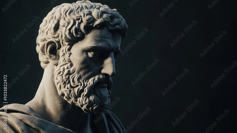 Stoic Statue Sculpture on Dark Background
Stoic Statue Sculpture on Dark Background