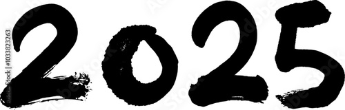 文字　2025　筆文字　年賀　手書き