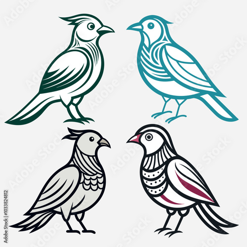 Wallpaper Mural a bird line art vector illustration Torontodigital.ca