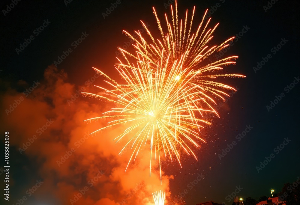 Fireworks Display in the Night Sky Fireworks Display in the Night Sky