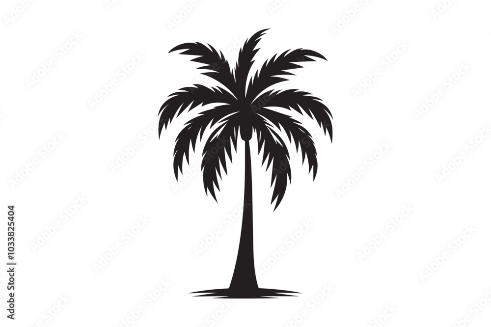 Simple Palm Tree Design in Vector Format with White Background. Simple Palm Tree Design in Vector Format with White Background.