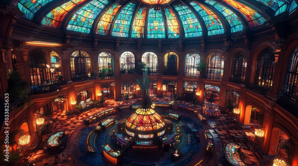 Obraz premium Casino interior 3D render with intricate design and lighting