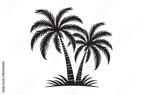 Wallpaper Mural Vector Illustration of a Palm Tree Simple and Clean Design. Torontodigital.ca