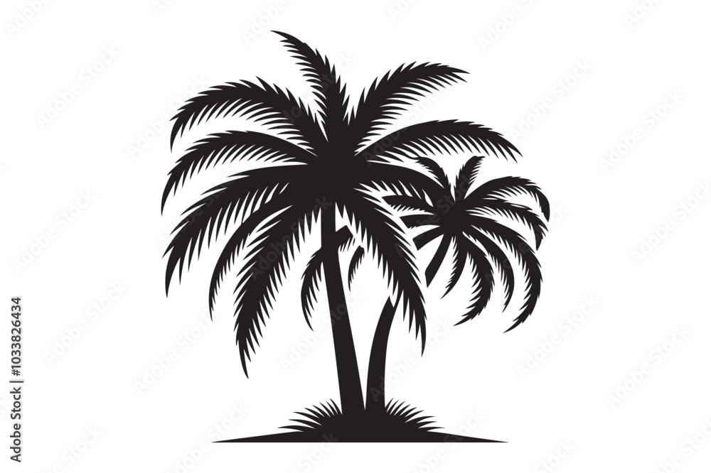 Basic Palm Tree Design - Vector Illustration with White Background. Basic Palm Tree Design - Vector Illustration with White Background.