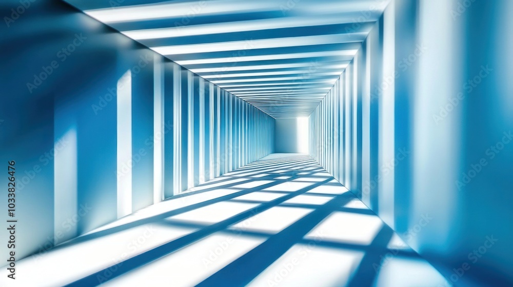 Abstract Blue Corridor with Light Abstract Blue Corridor with Light