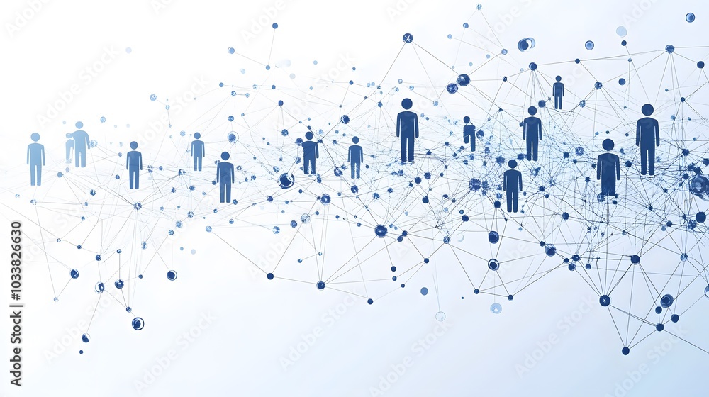 Abstract Network of People Connected by Lines and Circles Abstract Network of People Connected by Lines and Circles