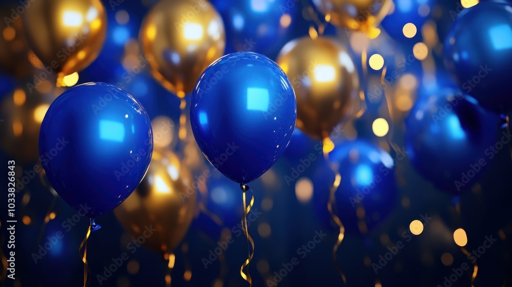 Blue and Gold Balloons Blue and Gold Balloons