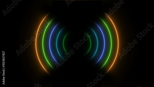 glowing neon radio wave signal icon background. Noise frequency signal icon illustration background.