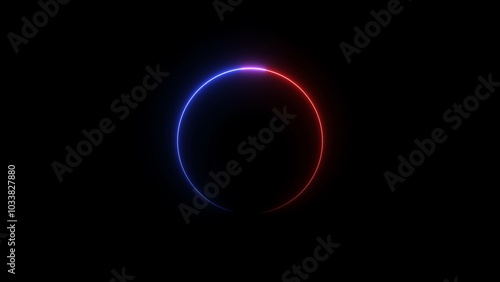 Abstract beautiful neon light circle loading icon background 4k illustration.