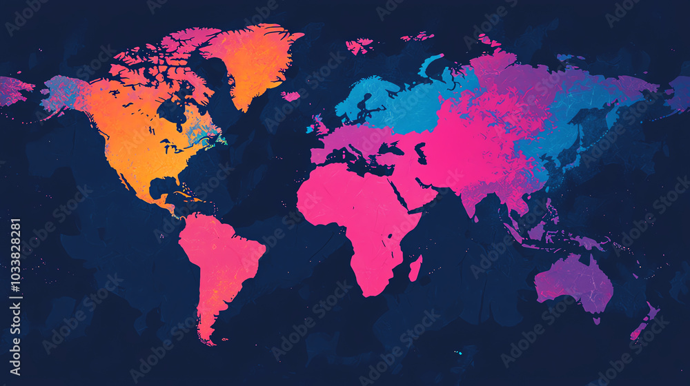 A transparent world map with expanding supply chains in vibrant colors, growth concept A transparent world map with expanding supply chains in vibrant colors, growth concept
