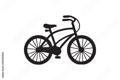 Simple Bicycle Vector Icons. Silhouette Design Collection.