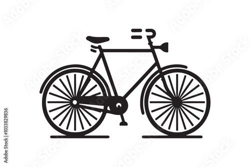 Bicycle Silhouette Icons. Vector Illustration on White.