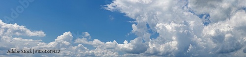 Blue sky and beautiful clouds shape. Image for background and wallpaper.Blue sky with clouds background.Sky daylight. Natural sky composition. Element of design.