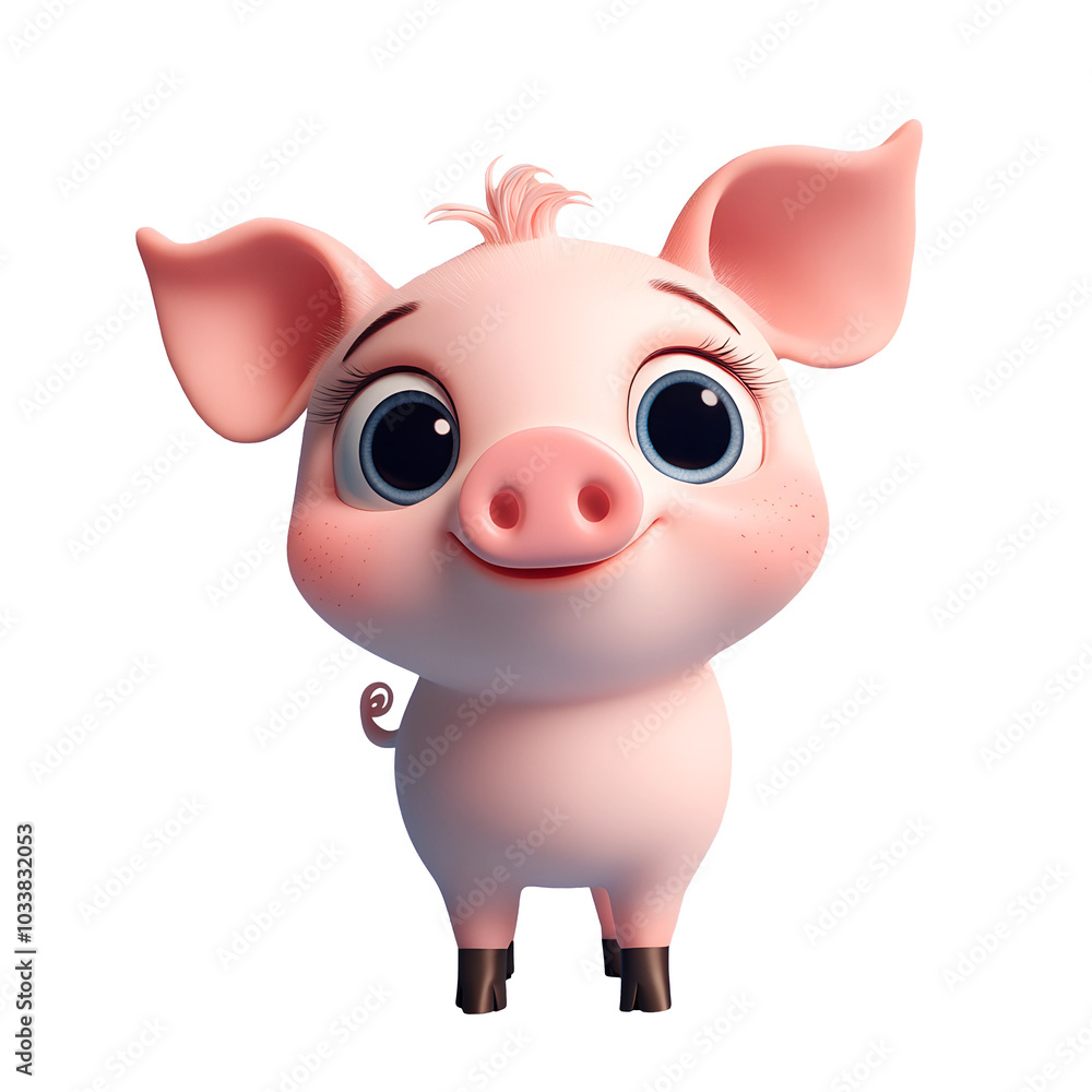 3d render cartoon of a cute pig isolated on transparent background 3d render cartoon of a cute pig isolated on transparent background