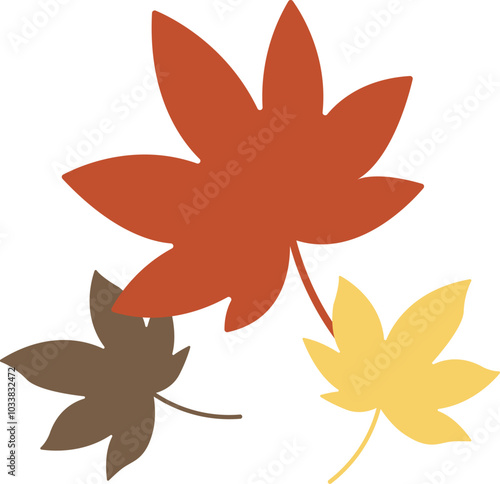 Colorful Autumn Leaves Trio