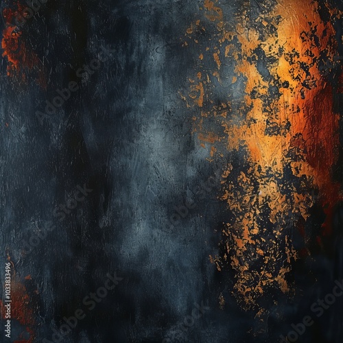 Dark blue and orange abstract background with a textured and grunge look.