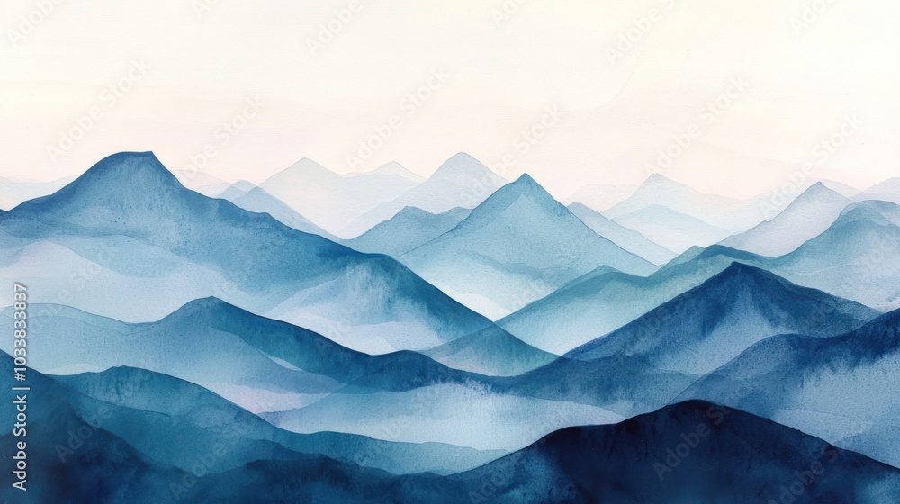 Abstract Mountain Ranges in Morning Light Abstract Mountain Ranges in Morning Light