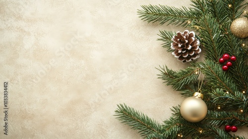 Simple minimalist Christmas background with a velvet-like texture photo