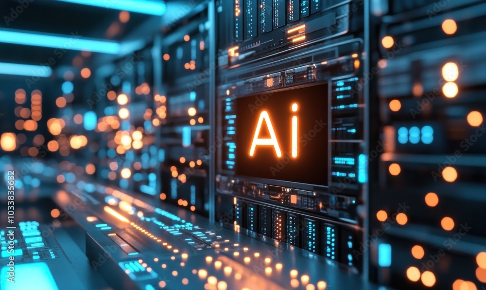 AI Technology in a Futuristic Data Center AI Technology in a Futuristic Data Center
