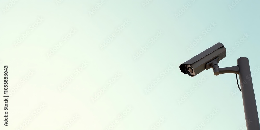 Security Camera Against Blue Sky . Security Camera Against Blue Sky .