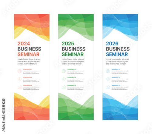 Set of business banner design templates in modern, abstract pattern style for schools, companies, workshops, events and presentations. Layout design template for banner, flyer, brochure, panel etc.