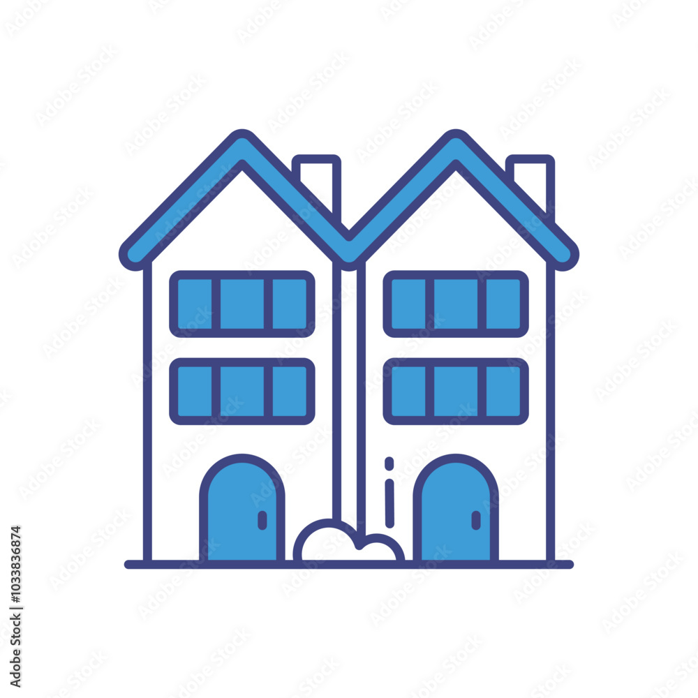 Townhouse vector icon stock illustration
