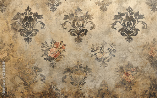Vintage floral texture art background
