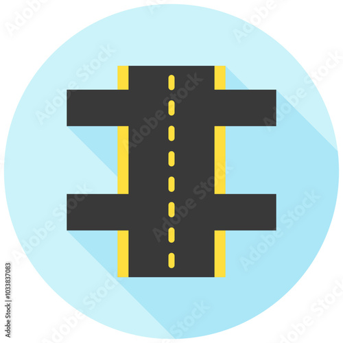 Main Road rounded multi color icon, use for UI, UX, app and web development, digital or print. for industry, education, construction, transportation, environment, urban planning theme.