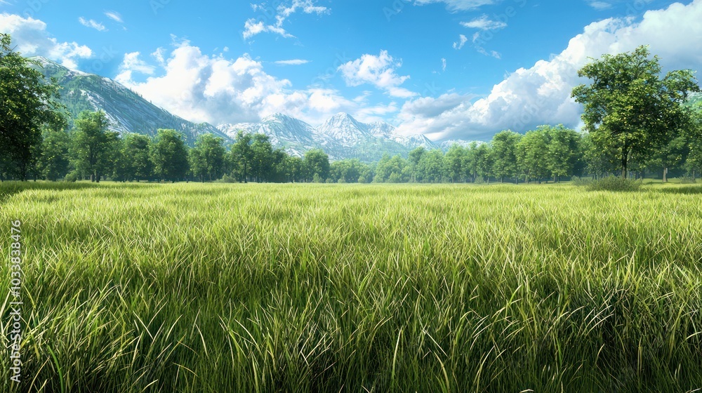 Expansive 3D Grassy Meadow Expansive 3D Grassy Meadow