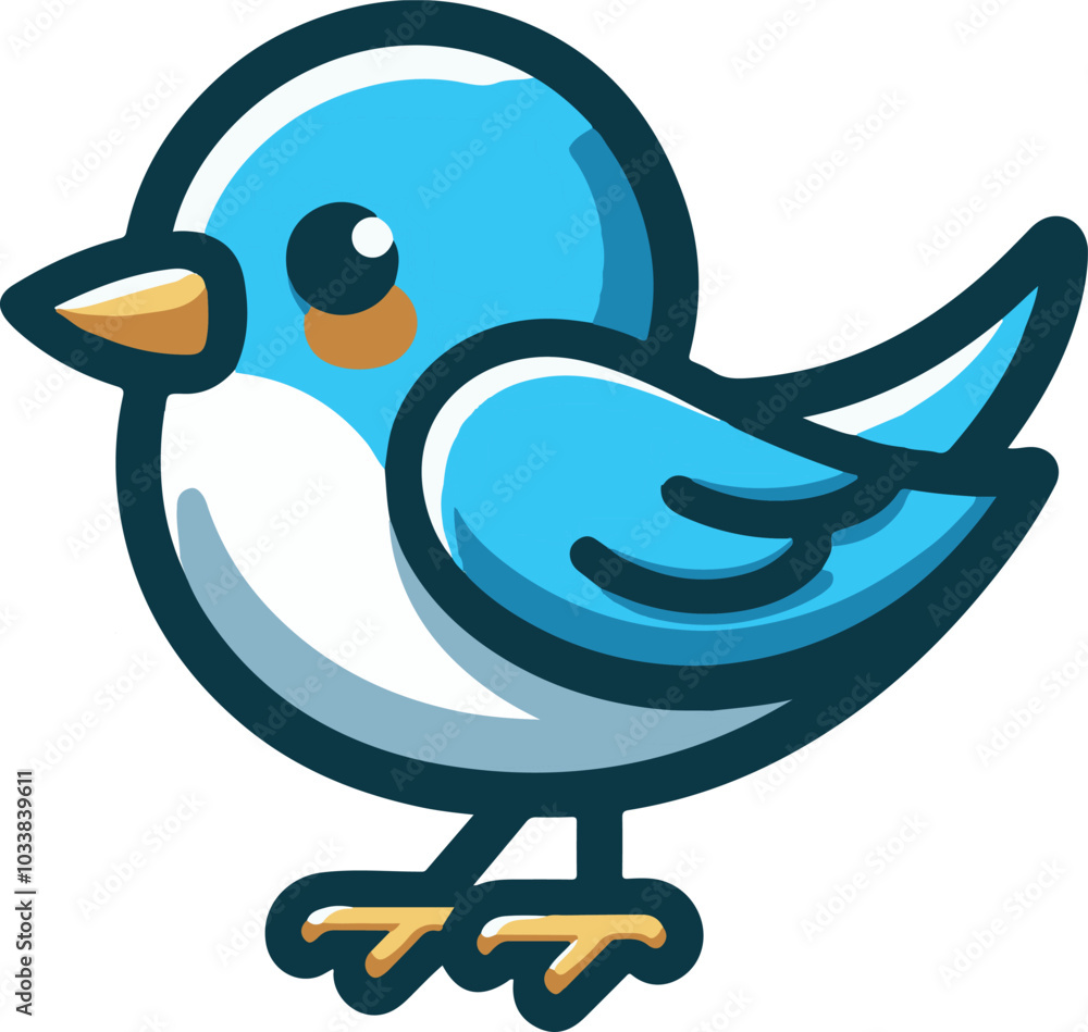 Create a sweet bird art logo icon for illustrations with white background Create a sweet bird art logo icon for illustrations with white background