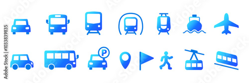 Simple icon set of vehicles