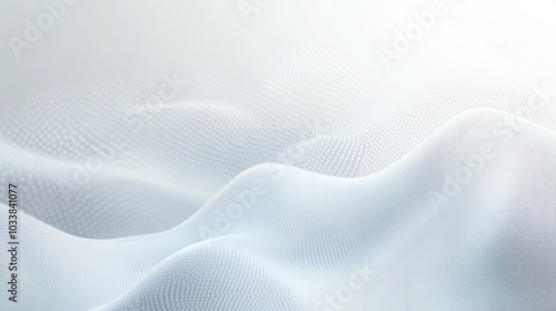 Abstract White Waves with Subtle Dots