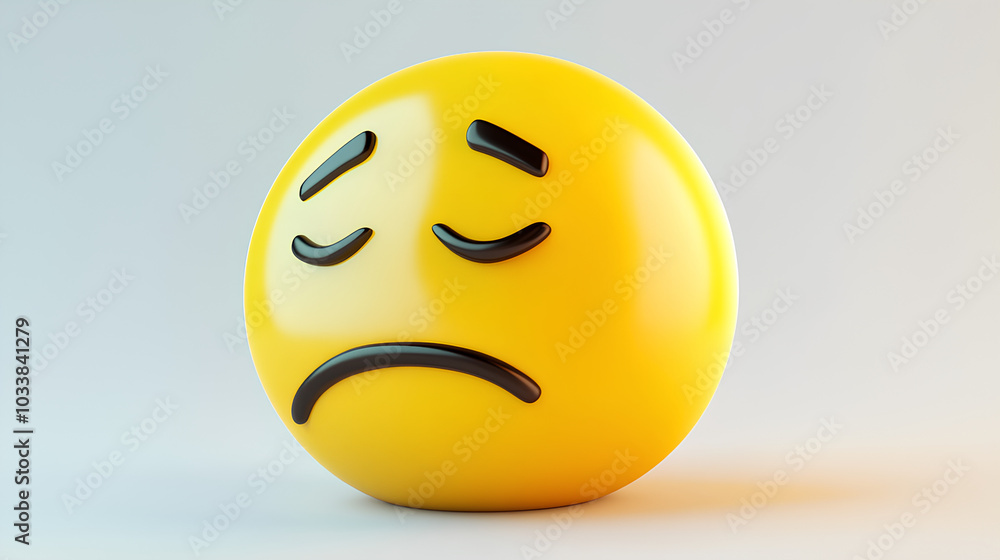 Fototapeta premium Sleeping face three dimensional emoji. Snoring emoticon isolated white background