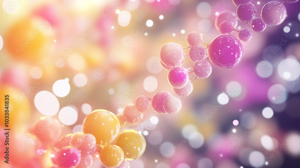 Biomolecules called proteins - 3D illustration of amino acid chains Biomolecules called proteins - 3D illustration of amino acid chains