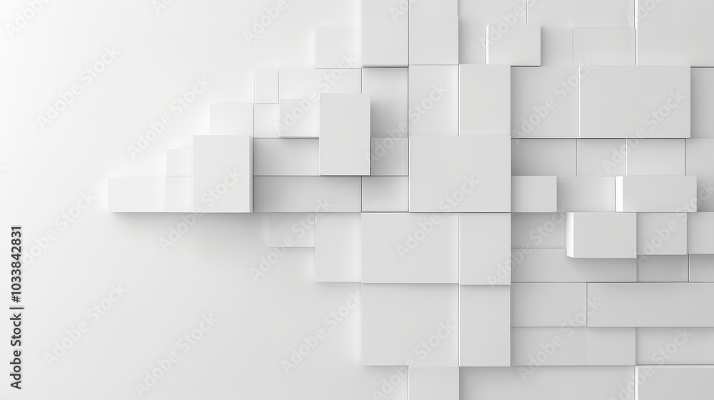 Abstract white geometric shapes on a clean background. Abstract white geometric shapes on a clean background.